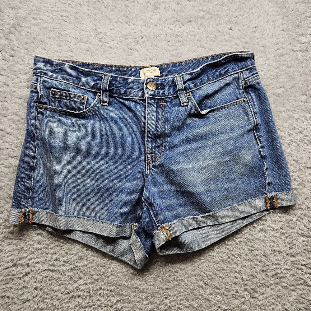 J Crew Factory Womens Jean Shorts Waist Size 27 Casual Cuffed Denim